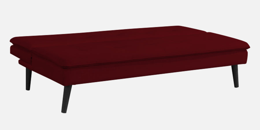 Toner Fabric 3 Seater Convertible Sofa Cum Bed In Ruby Red Colour - Febonic Living