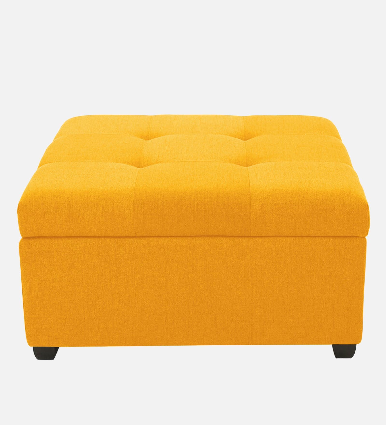 Mubila Fabric Ottoman In Bold Yellow Colour With Storage