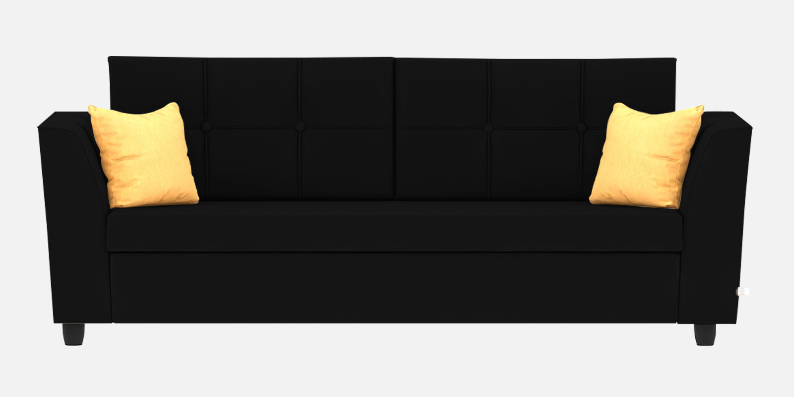 Nestin Velvet 3 Seater Sofa in Adam Black Colour