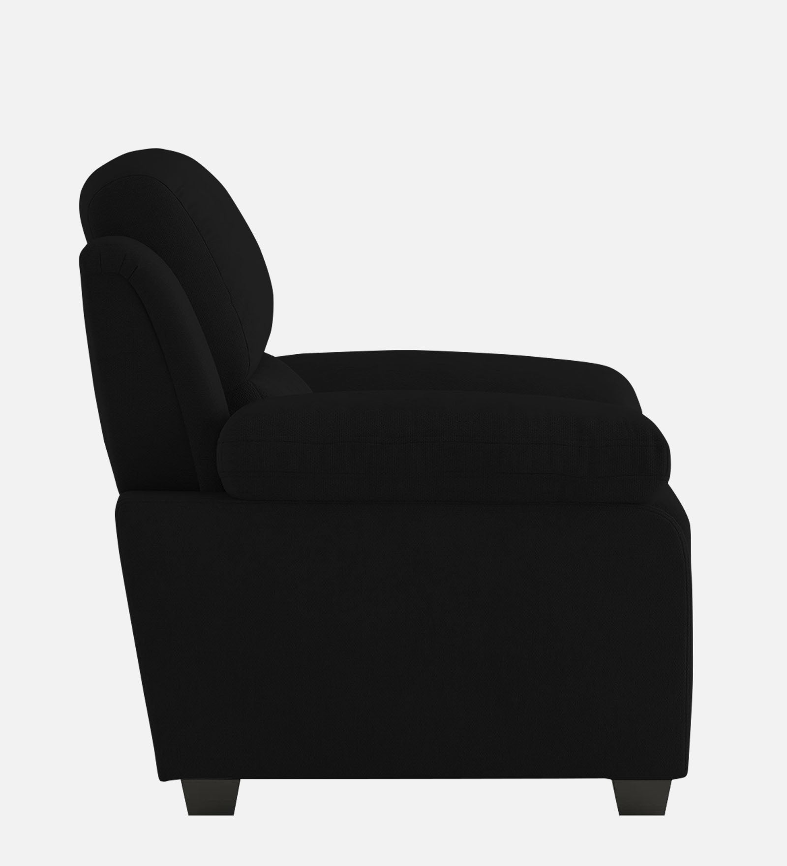 Miranda Velvet 1 Seater Sofa in Adam Black Colour