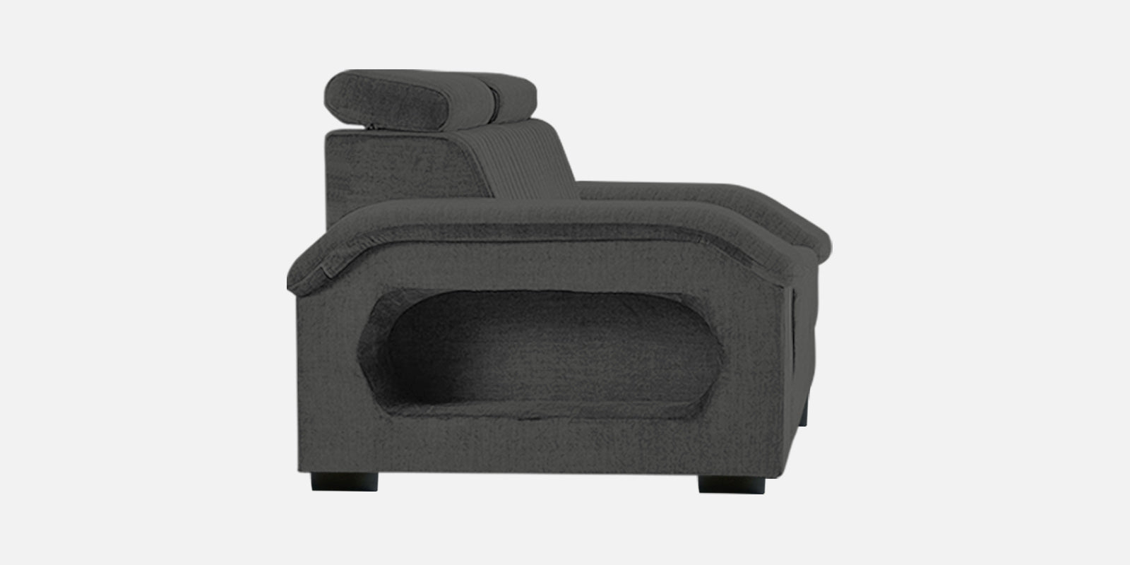 Draco Fabric 2 Seater Sofa In Charcoal Grey Colour