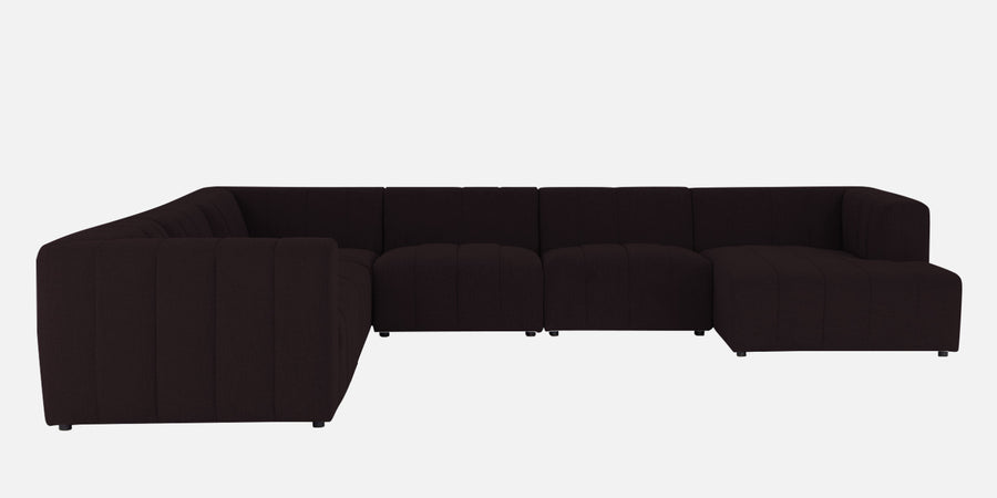 Damo Fabric Lhs 8 Seater Corner Sofa In Cara Brown Colour - Febonic Living