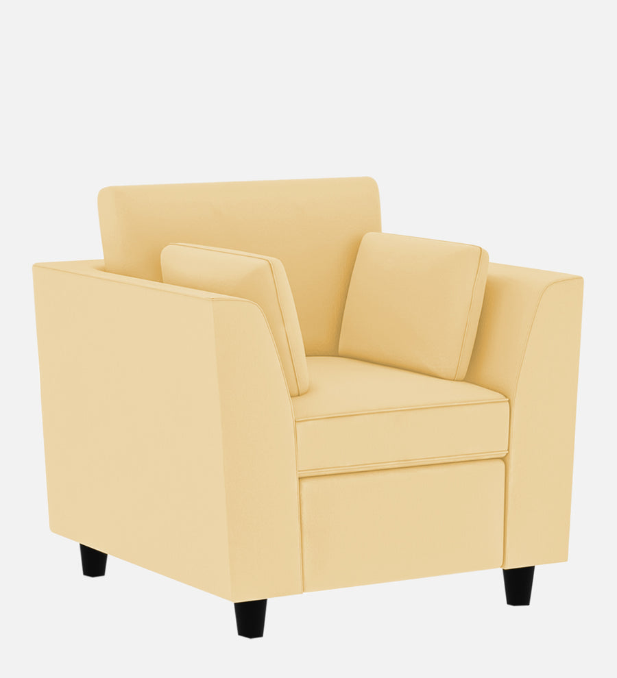 Bristo Velvet 1 Seater Sofa In Sandy Beige Colour With Storage - Febonic Living