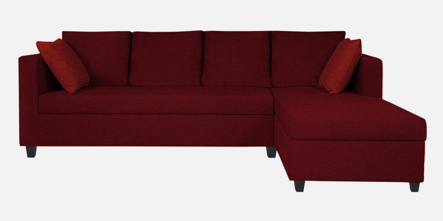 Nebula Fabric Lhs Sectional Sofa 3 Lounger In Ruby Red Colour - Febonic Living