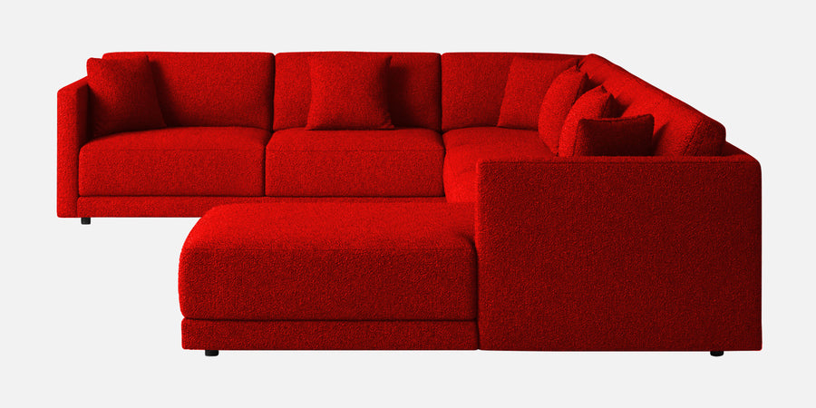 Carlin Fabric Lhs 8 Seater Sectional Sofa In Ruby Red Colour - Febonic Living