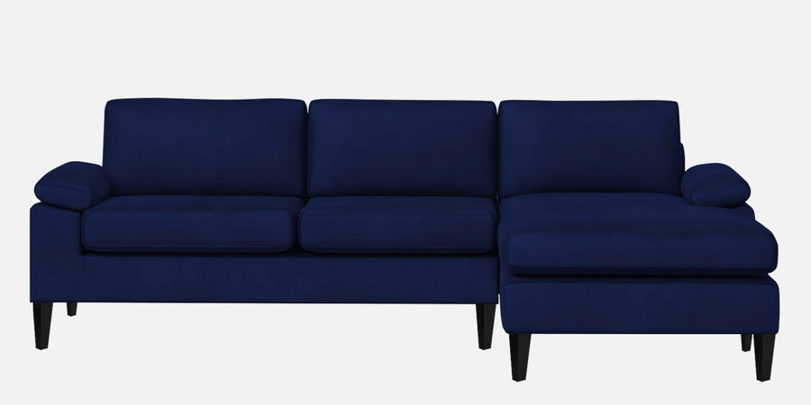 Vegas Velvet Lhs Sectional Sofa 3 Lounger In Imperial Blue Colour - Febonic Living