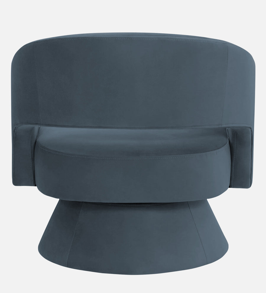 Pendra Velvet Swivel Chair In Oxford Blue Colour - Febonic Living