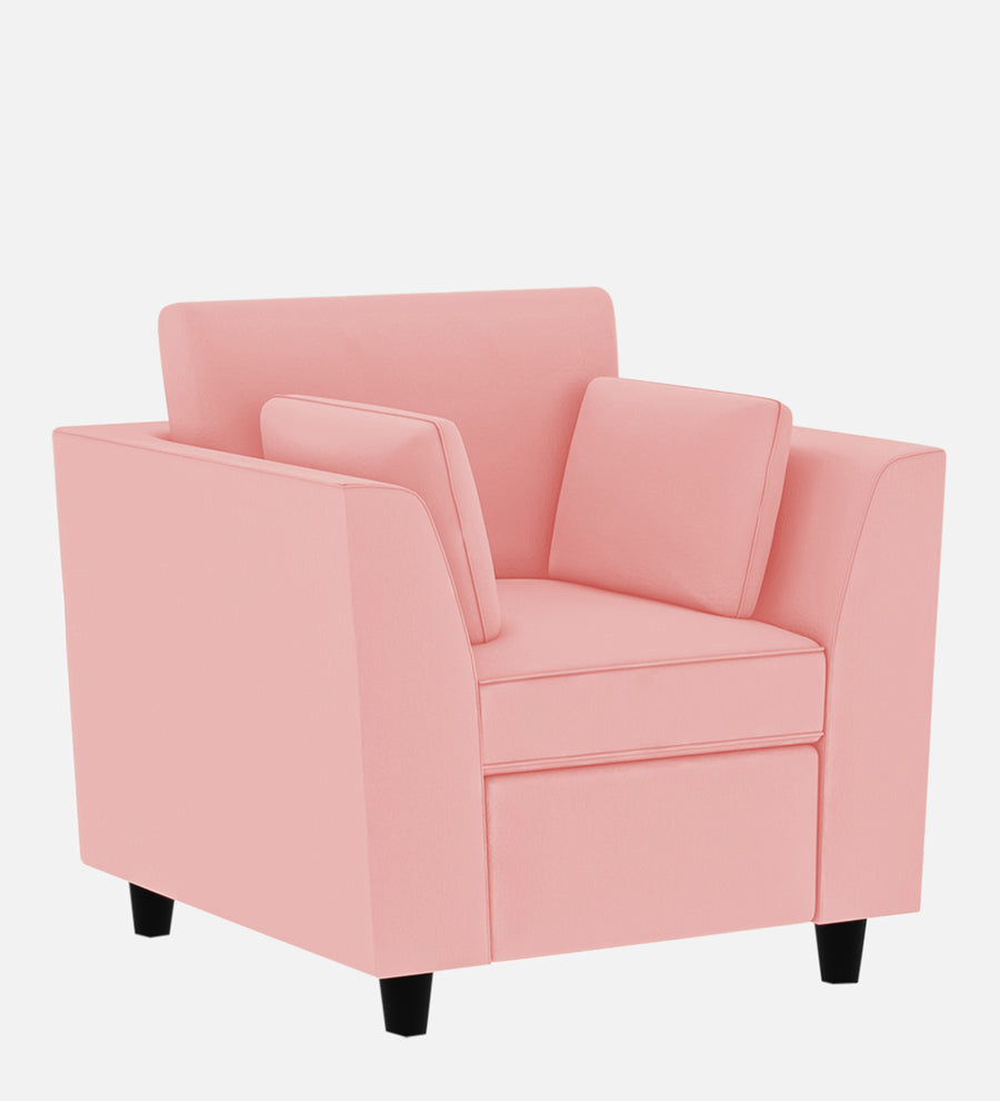 Bristo Velvet 1 Seater Sofa In Millennial Pink Colour With Storage - Febonic Living