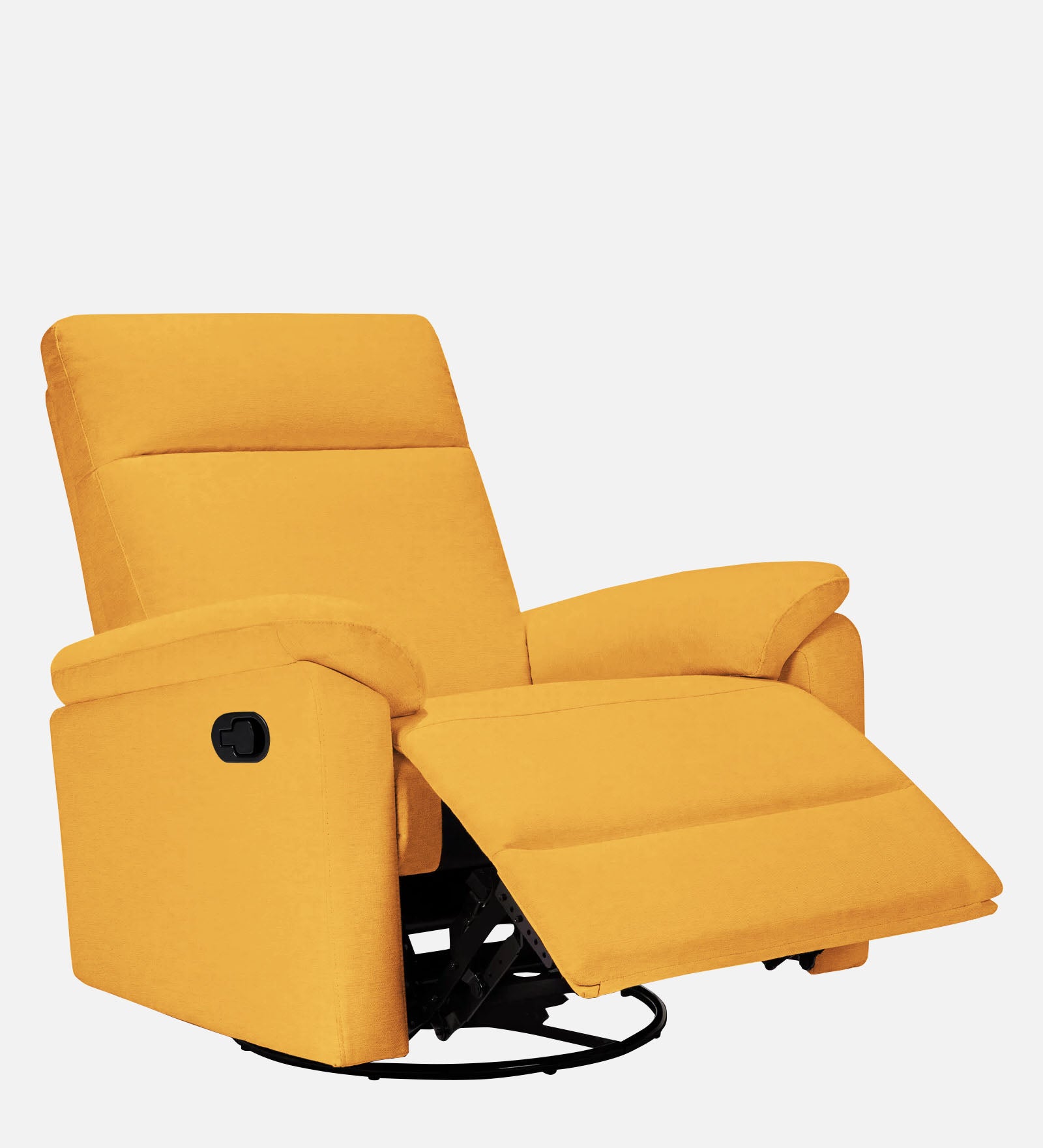 Mandy Fabric Manual 1 Seater Recliner In Turmeric Yellow Colour