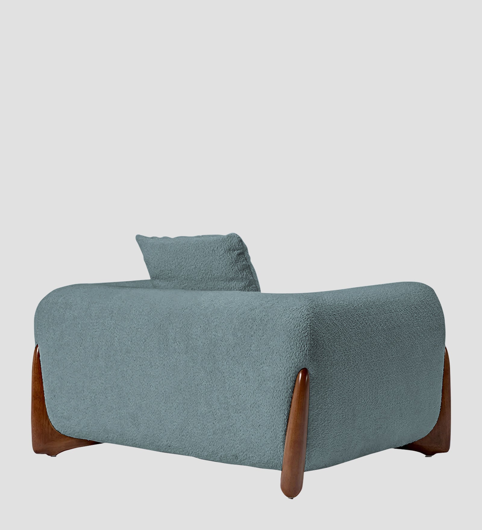Boko Boucle 1 Seater Sofa In Stormy Blue Colour - Febonic Living