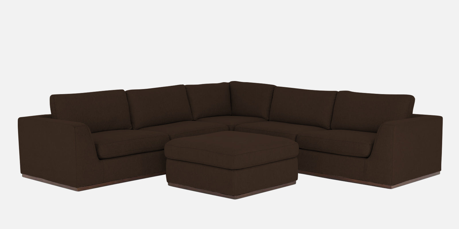 Freedom Velvet 6 Seater RHS Sectional Sofa In Cholocate Brown Colour