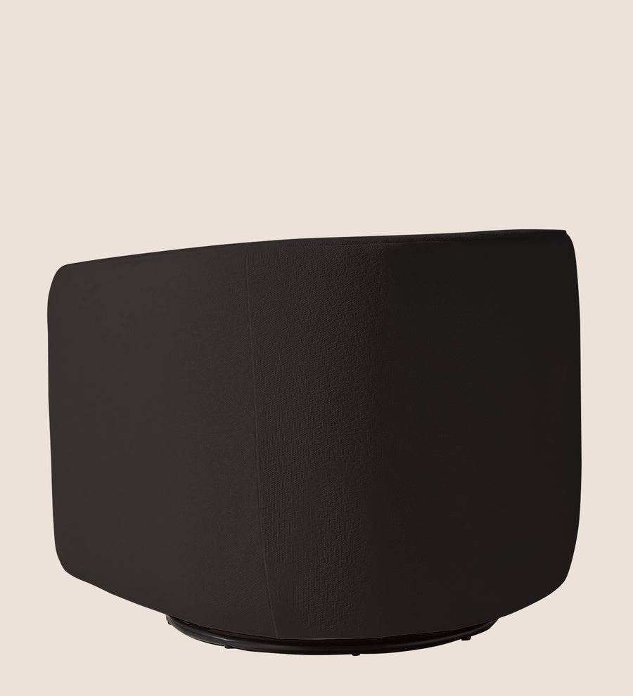 Ria Fabric Swivel Chair In Pebble Brown Colour - Febonic Living