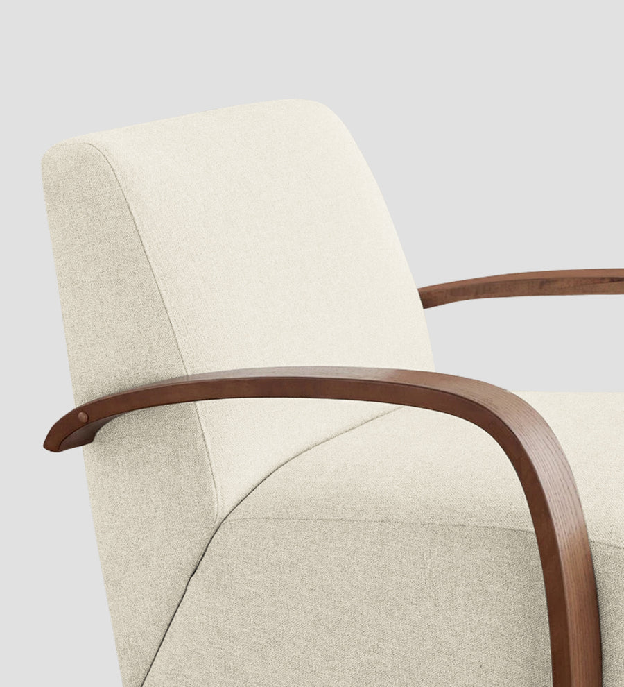 Balma Fabric Swivel Chair In Ivory Cream Colour - Febonic Living