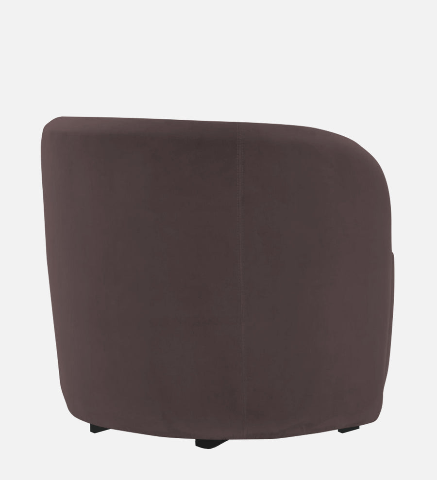 Lucky Velvet Lounge Chair In Mocha Brown Colour - Febonic Living