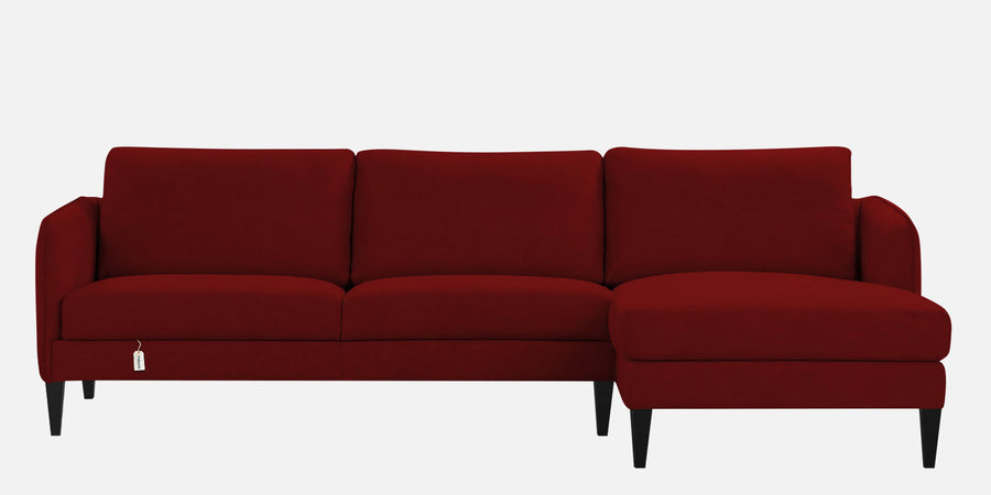 Piku Fabric Lhs Sectional Sofa 3 Lounger In Blood Maroon Colour - Febonic Living
