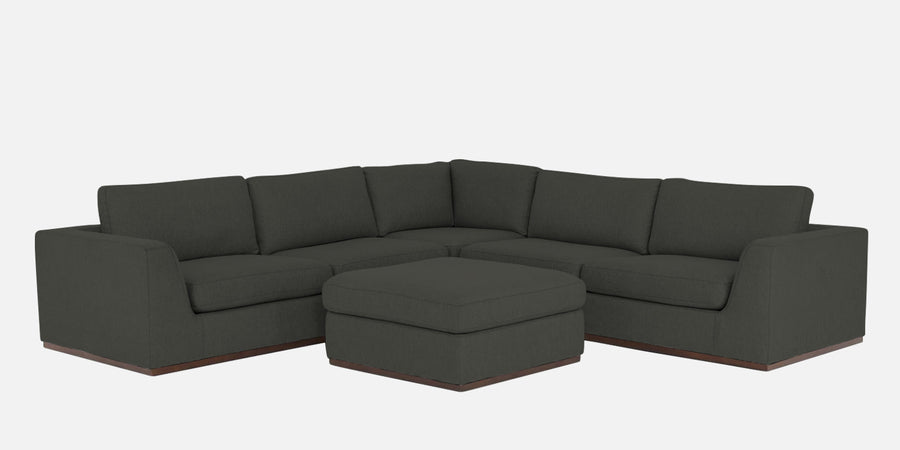 Freedom Velvet 6 Seater Rhs Corner Sofa In Hory Grey Colour With Ottoman - Febonic Living