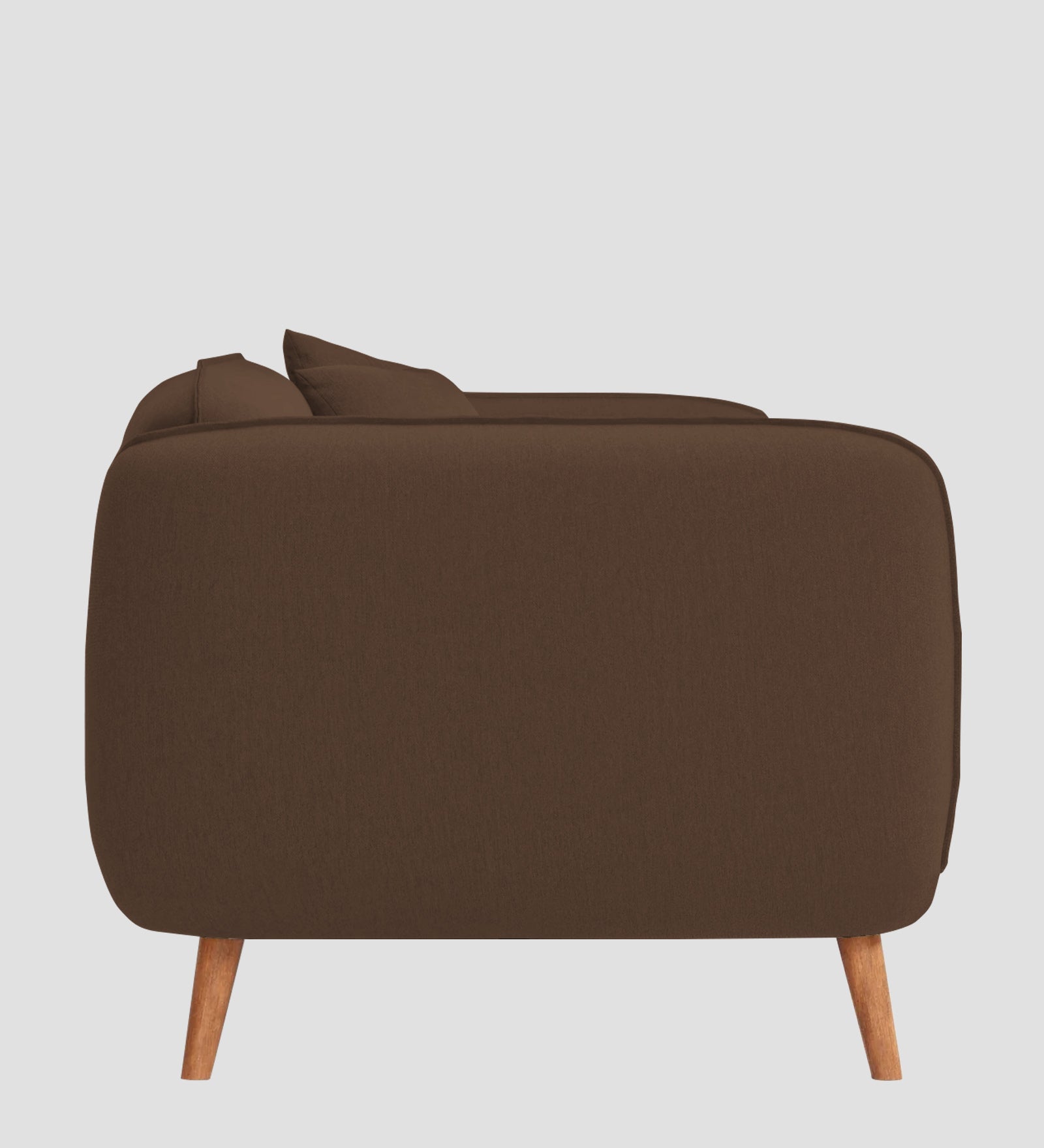 Zia Fabric 1 Seater Sofa In Ash Brown Colour