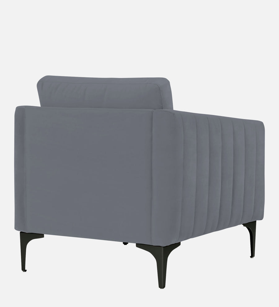 Haru Velvet 1 Seater Sofa In Pubble Grey Colour - Febonic Living