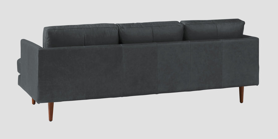 Sterio Leatherette 3 Seater Sofa In Pepper Grey Colour - Febonic Living