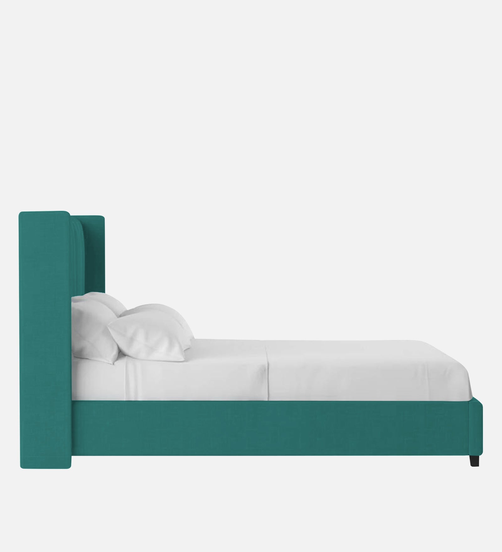 Colina Fabric Queen Size Bed In Sea Green Colour With Box Storage