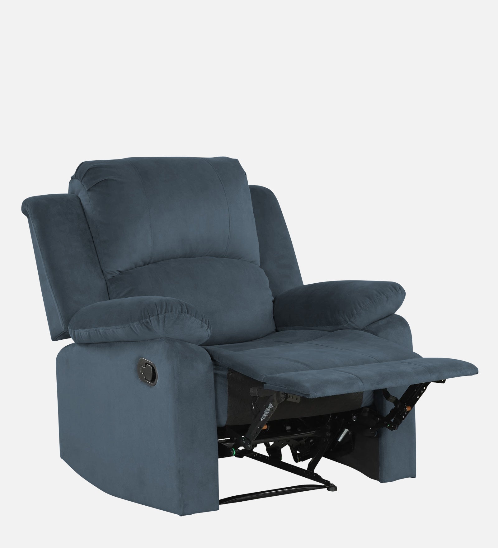 Henry Velvet Manual 1 Seater Recliner In Oxford Blue Colour