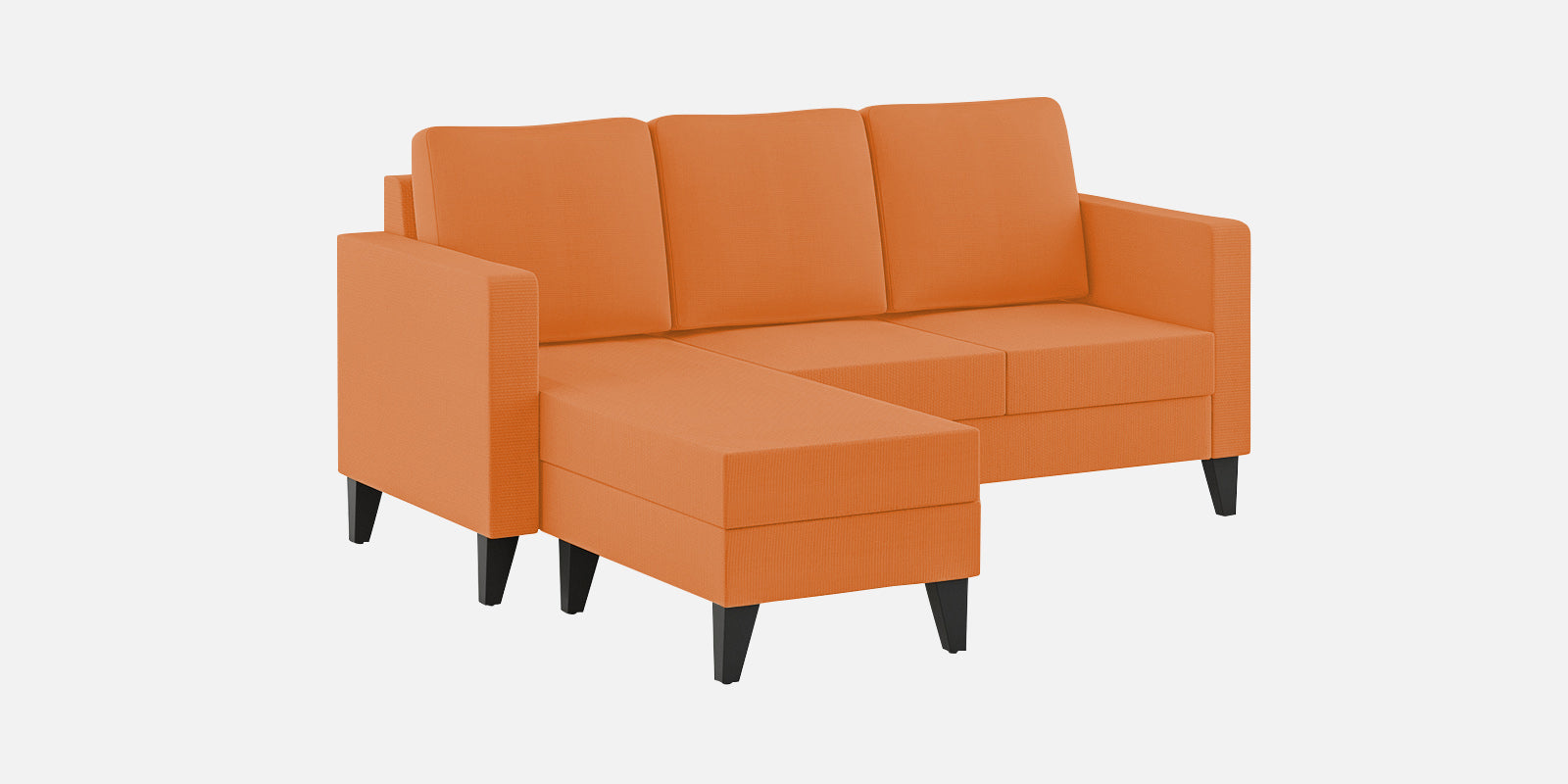 Nori Fabric RHS Sectional Sofa (2 + Lounger) In Dark Orange Colour