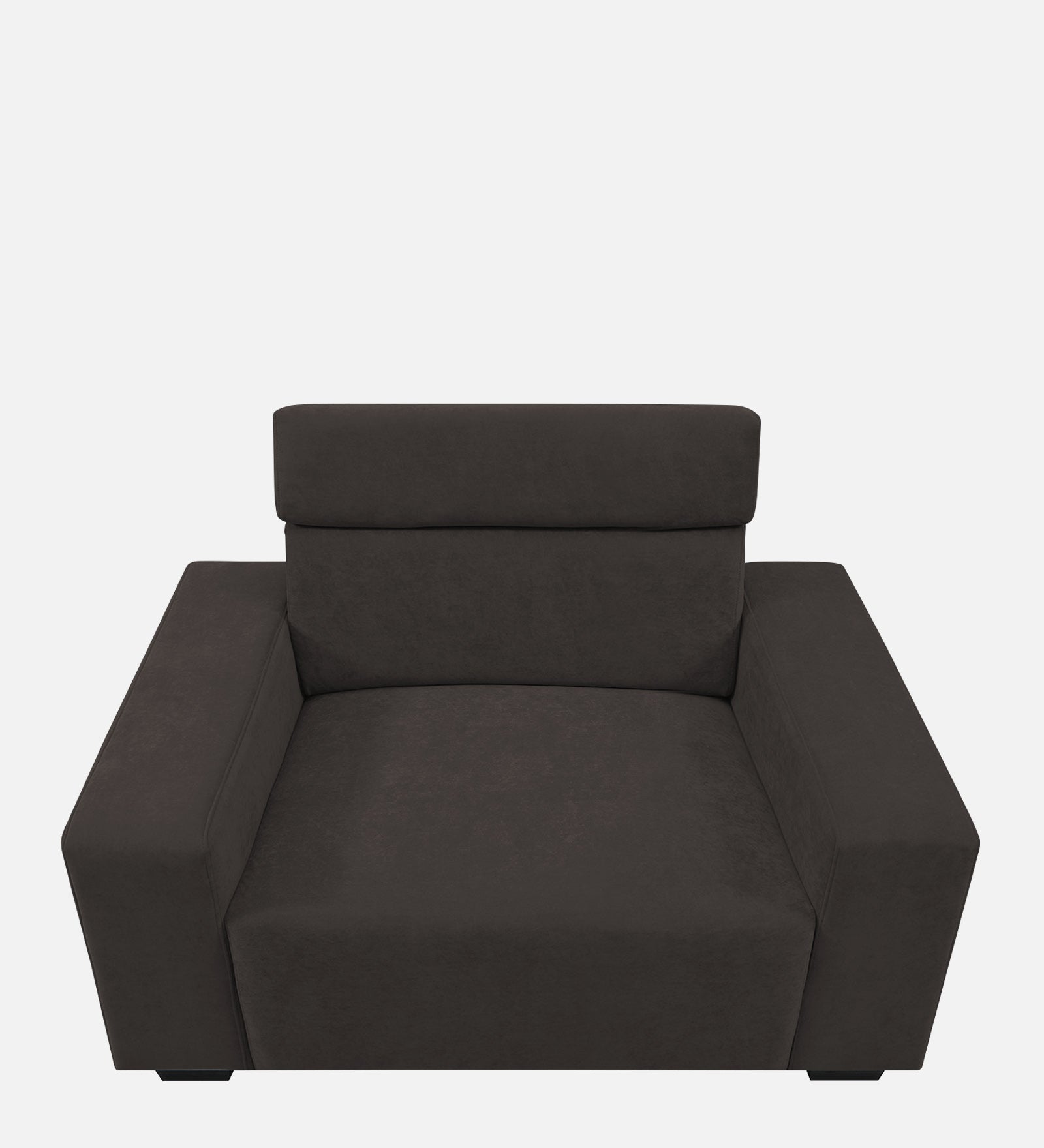 Hiro Fabric 1 Seater Sofa In  Coal Brown Colour - Febonic Living