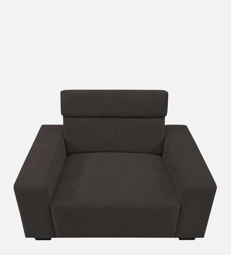 Hiro Fabric 1 Seater Sofa In Coal Brown Colour - Febonic Living