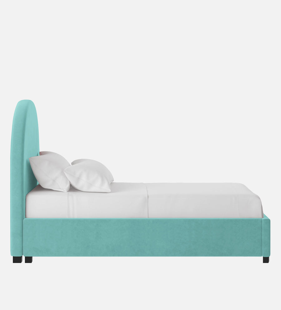 Maro Velvet Upholstered King Size Bed In Barmunda Aqua Colour - Febonic Living