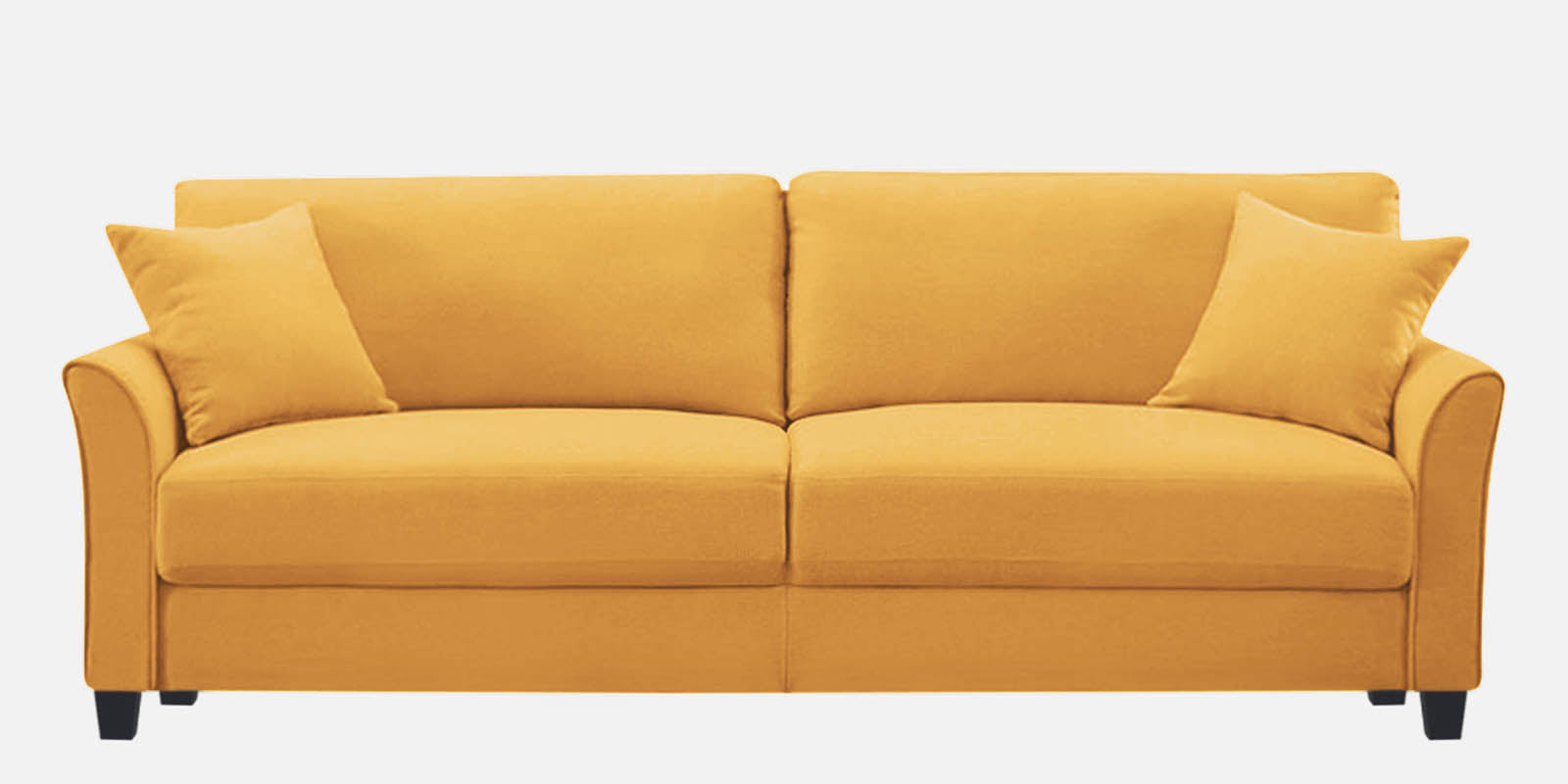 Daroo Velvet 3 Seater Sofa in Turmeric yellow Colour