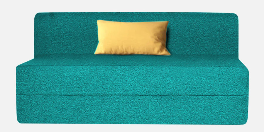 Fleepy Fabric 2 Seater Foldable Sofa Cum Bed In Sea Green Colour - Febonic Living