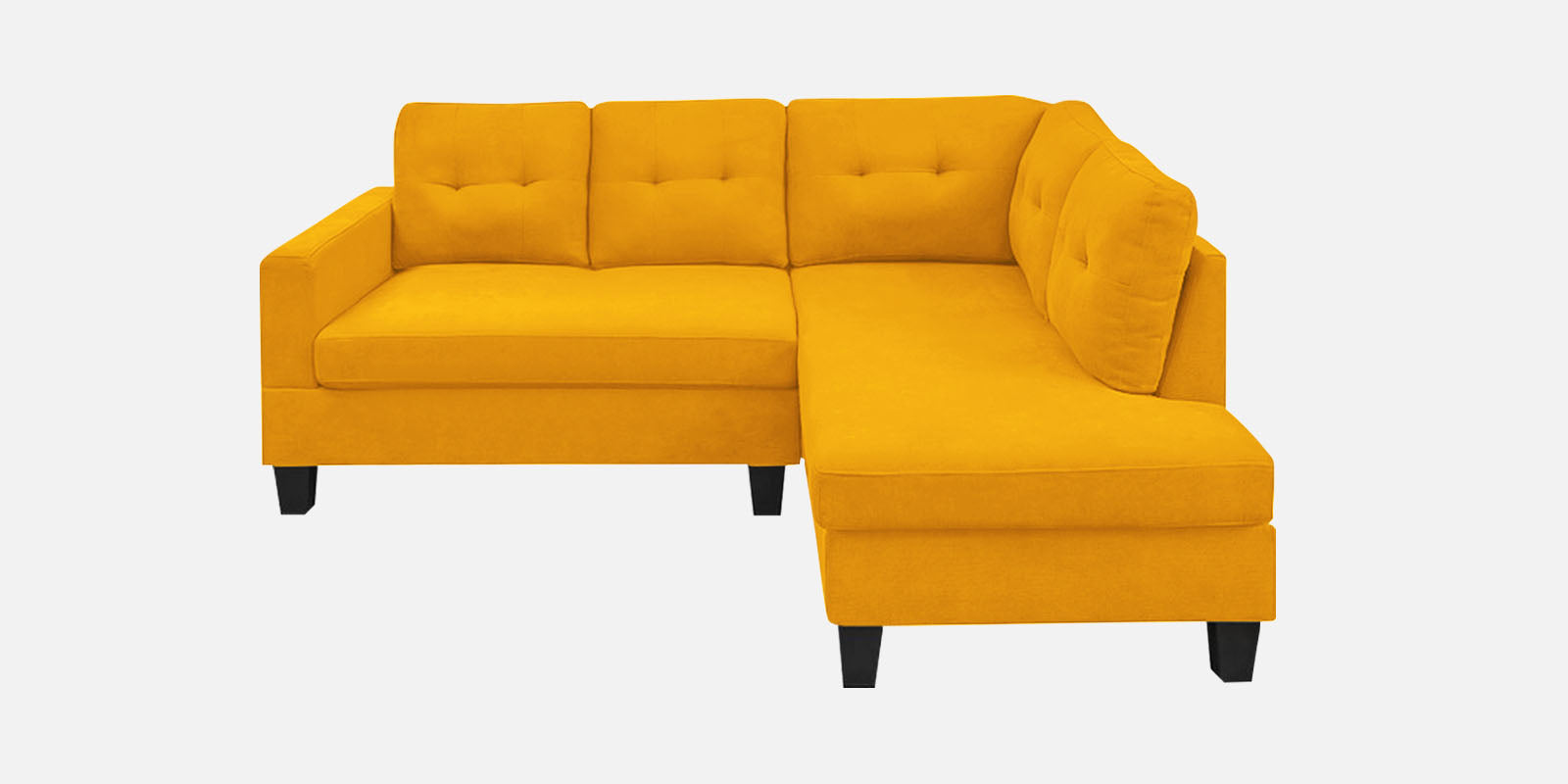 Thomas Fabric LHS Sectional Sofa (2+Lounger) in Bold Yellow Colour