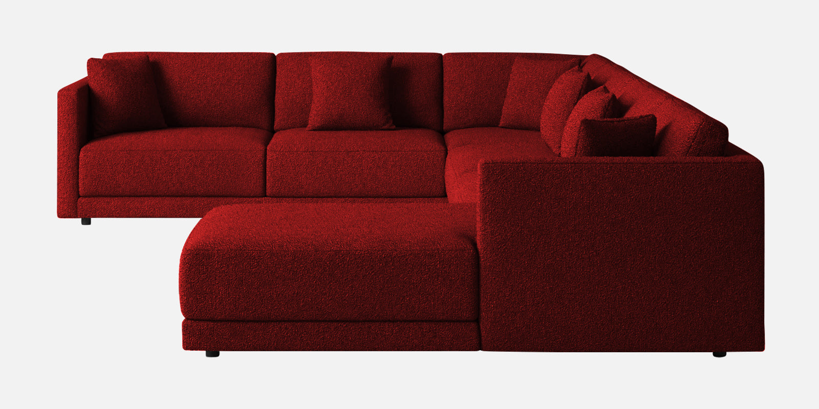 Carlin Fabric LHS 8 Seater Sectional Sofa In Blood Maroon Colour