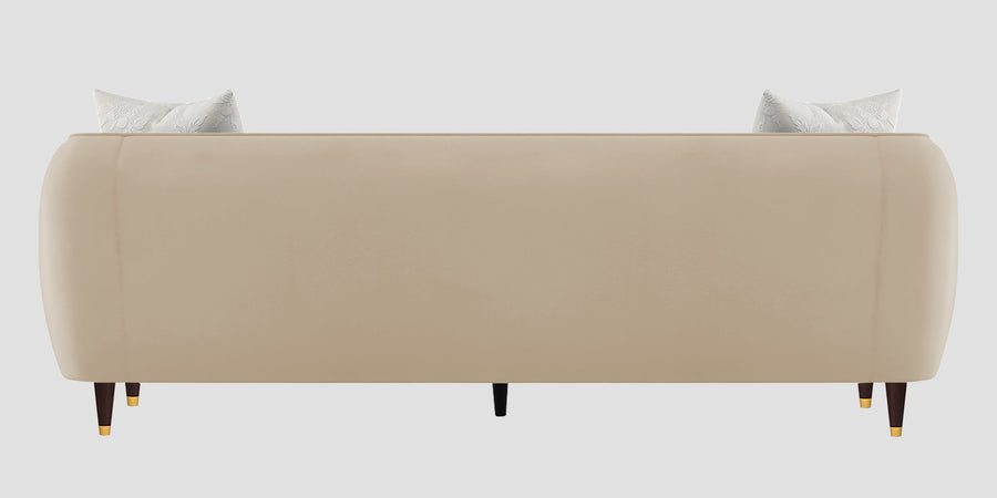 Hairo Velvet 3 Seater Sofa In Cream Beige Colour - Febonic Living