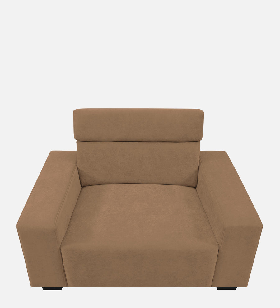 Hiro Fabric 1 Seater Sofa In Dusty Peach Colour - Febonic Living