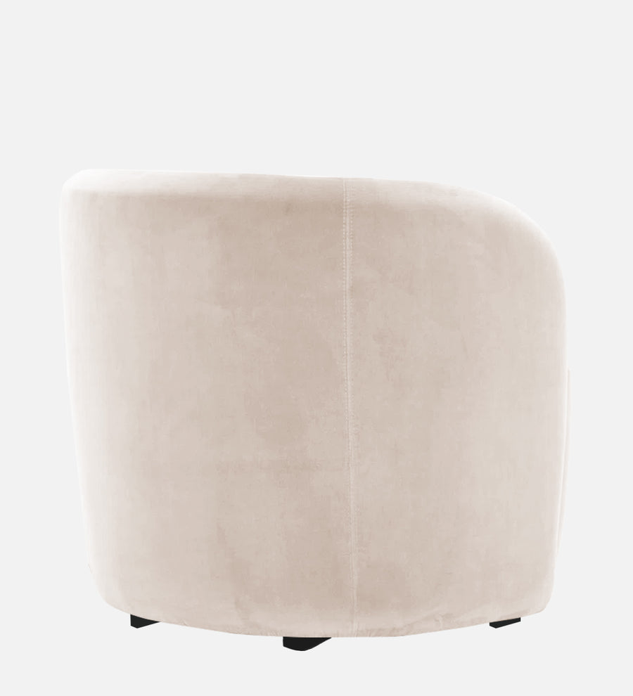 Lucky Velvet Lounge Chair In Camel Beige Colour - Febonic Living
