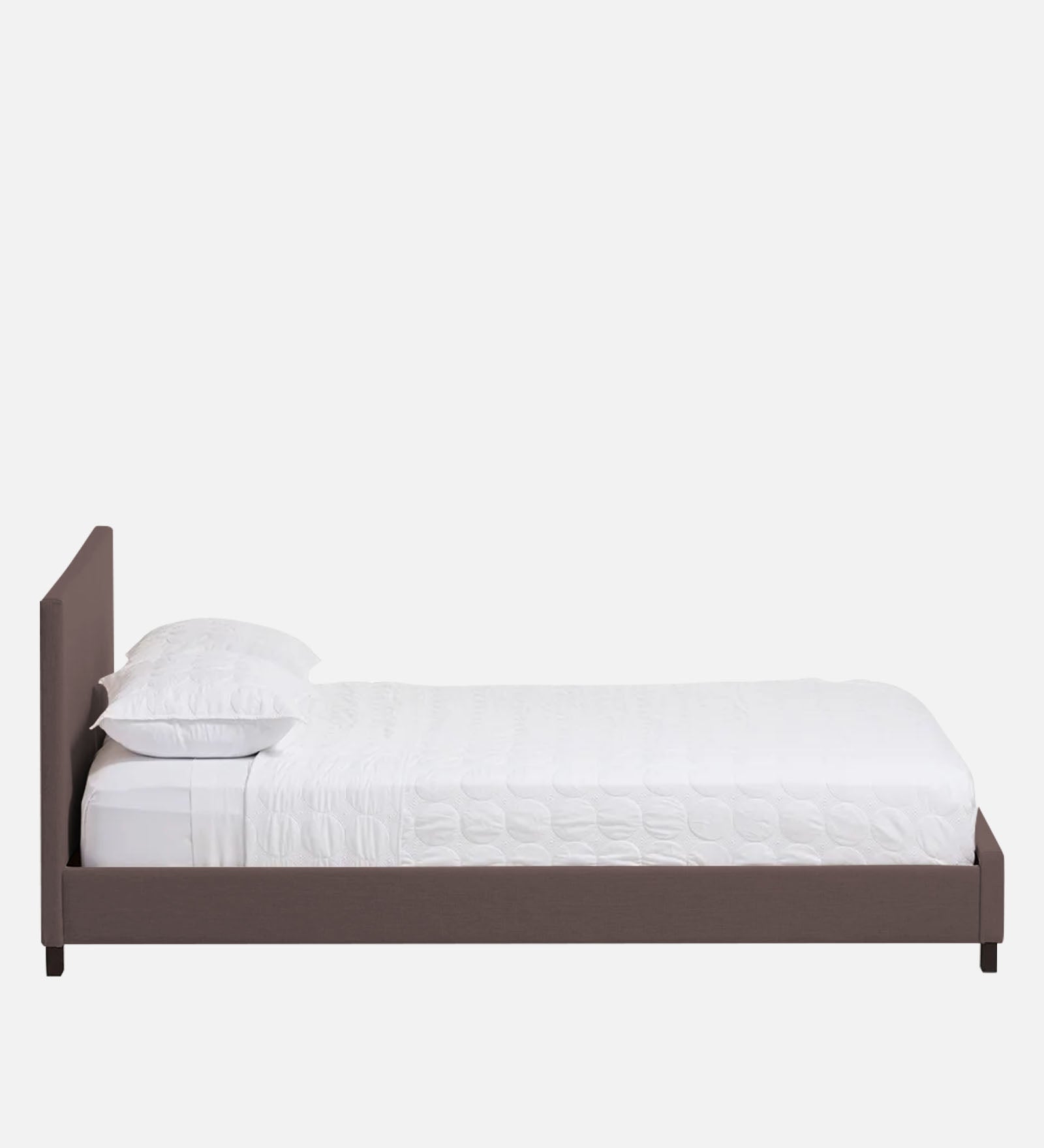 Lora Fabric King Size Bed in Caspa Brown Colour