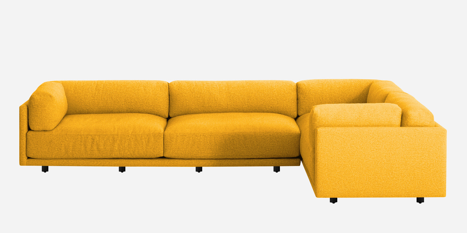 Nixon Fabric 6 Seater RHS Sectional Sofa In Bold Yellow Colour