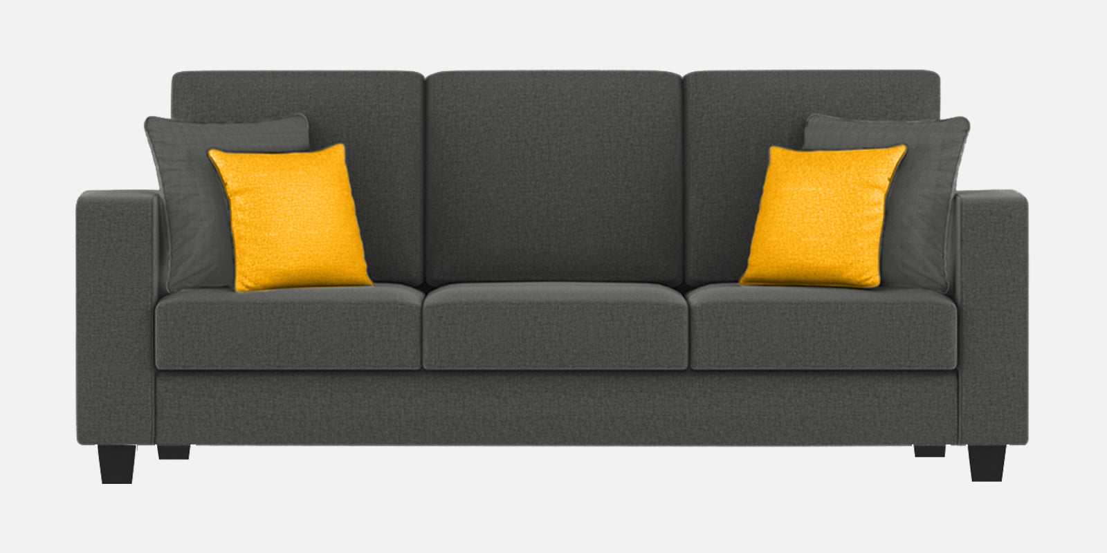 Nabi Fabric 3 Seater Sofa In Charcoal Grey Colour