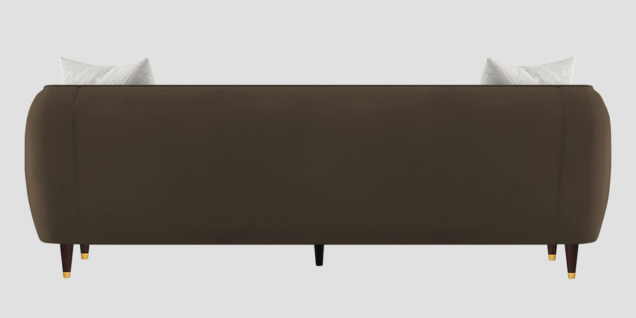 Hairo Velvet 3 Seater Sofa In Shade Brown Colour - Febonic Living
