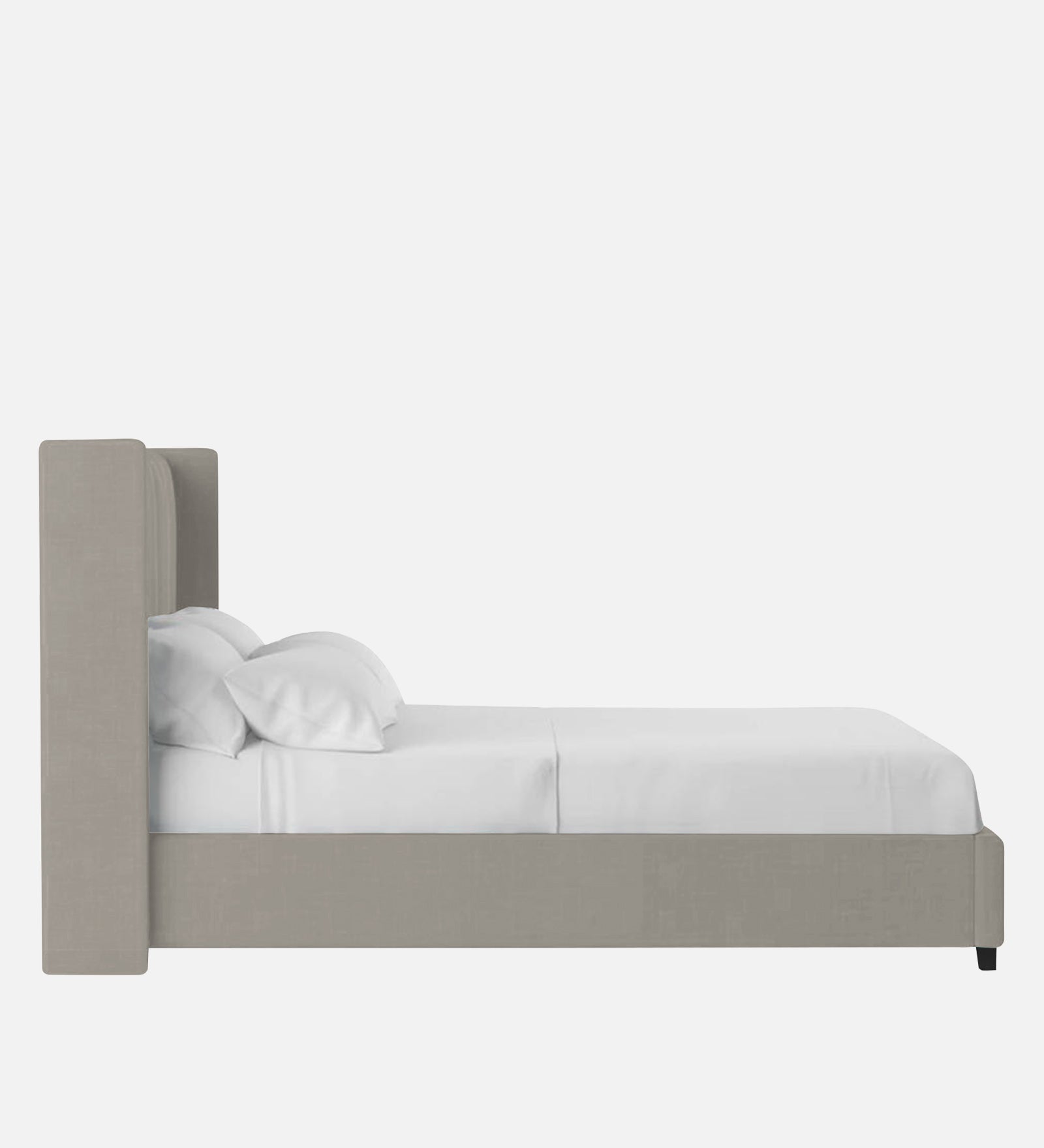 Colina Fabric King Size Bed In Lit Grey Colour With Box Storage