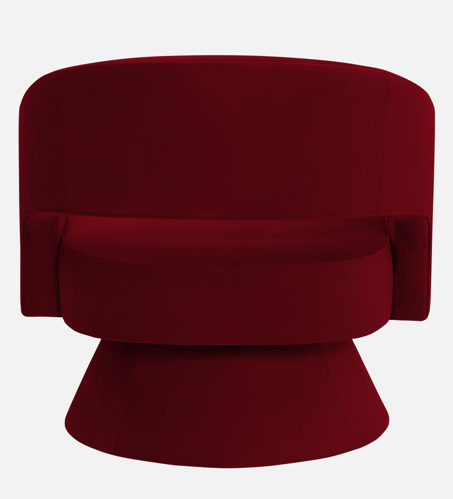Pendra Velvet Swivel Chair In Cherry Red Colour - Febonic Living