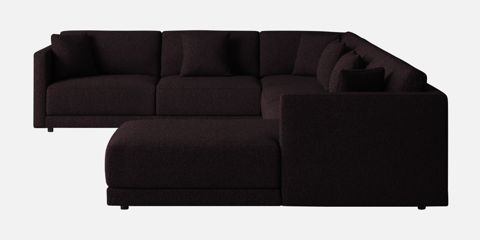 Carlin Fabric LHS 8 Seater Sectional Sofa In Cara Brown Colour