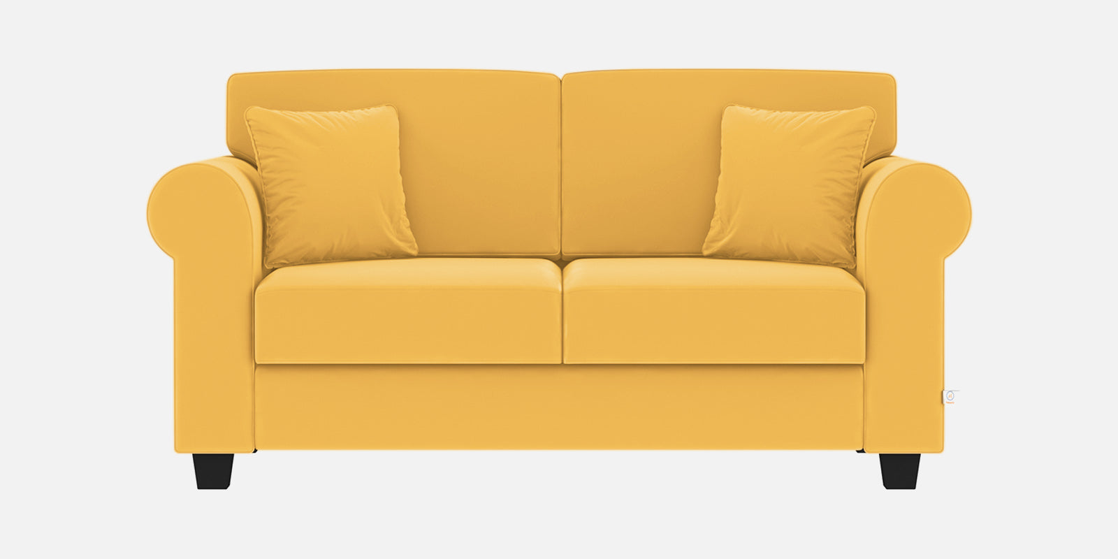 Numonk Velvet 2 Seater Sofa in Turmeric yellow Colour