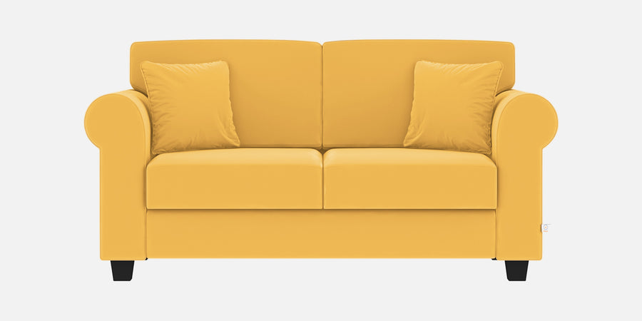 Numonk Velvet 2 Seater Sofa In Turmeric Yellow Colour - Febonic Living