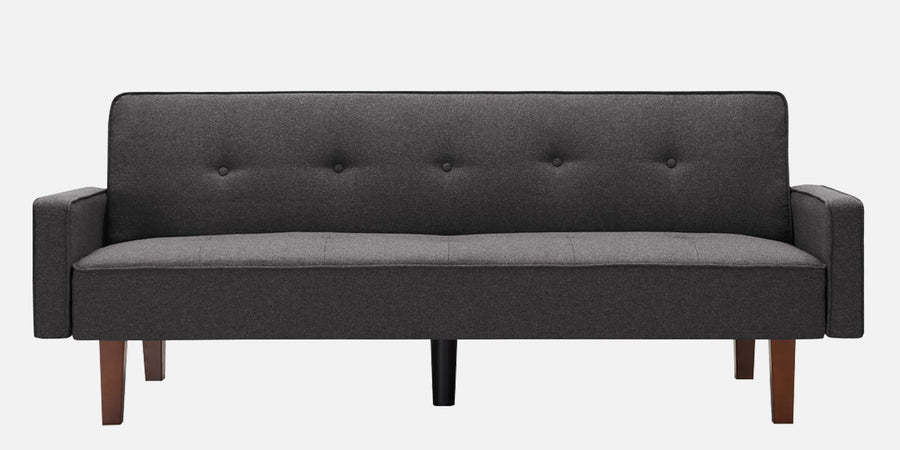 Nebia Fabric 3 Seater Convertible Sofa Cum Bed In Maba Grey Colour - Febonic Living