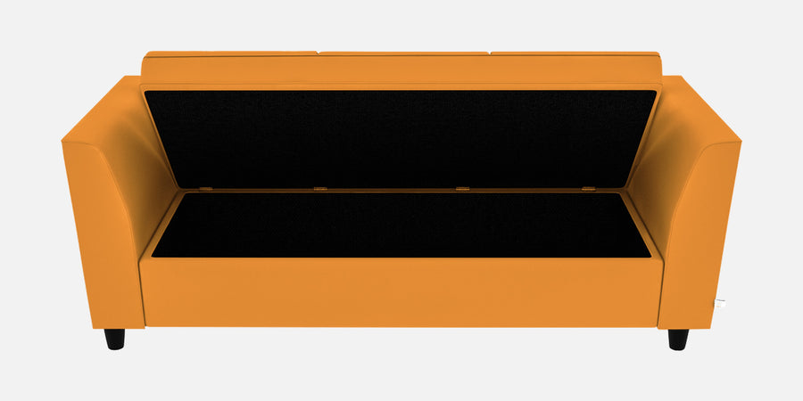 Bristo Velvet 3 Seater Sofa In Tangerine Orange Colour With Storage - Febonic Living