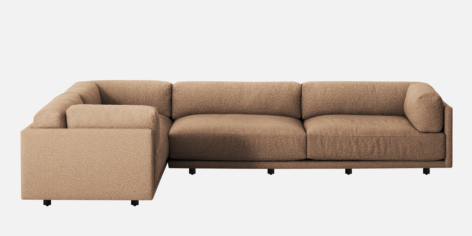 Nixon Fabric 6 Seater LHS Sectional Sofa In Cookie Beige Colour