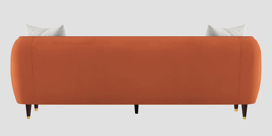 Hairo Velvet 3 Seater Sofa In Yam Orange Colour - Febonic Living