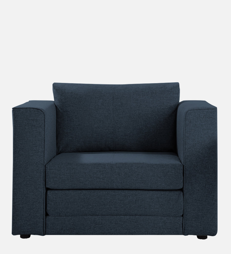 Kenia Fabric 1 Seater Foldable Sofa Cum Bed In Denim Blue Colour - Febonic Living